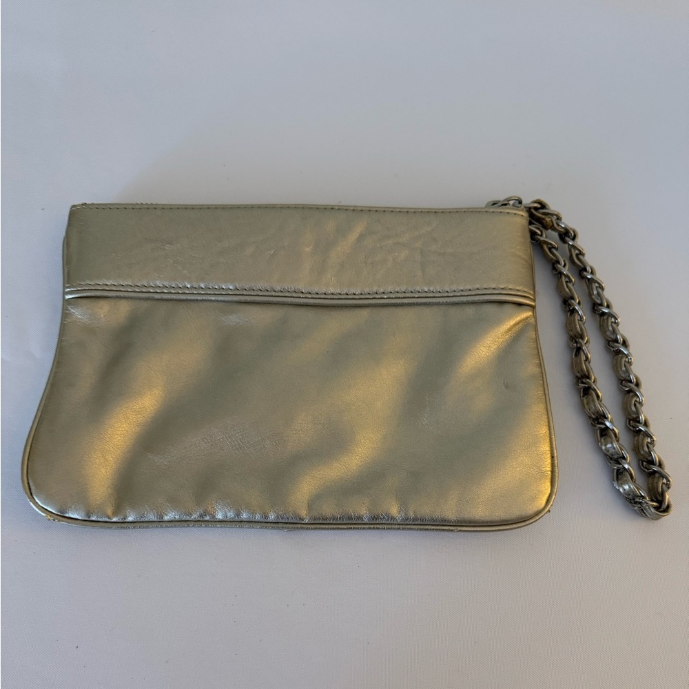 Express Gold Shimmer Wristlet with Chain Strap - Picture 2 of 5